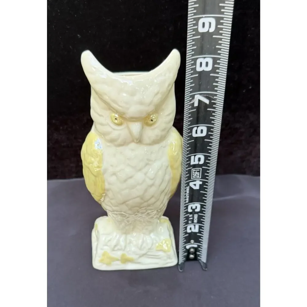 Vintage Belleek Owl Succulent Vase Ireland Early 6th Mark 1960’s Rare